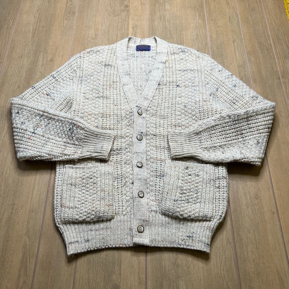 Vintage Pendleton‎ Virgin Wool Cardigan Sweater USA Made Size Large